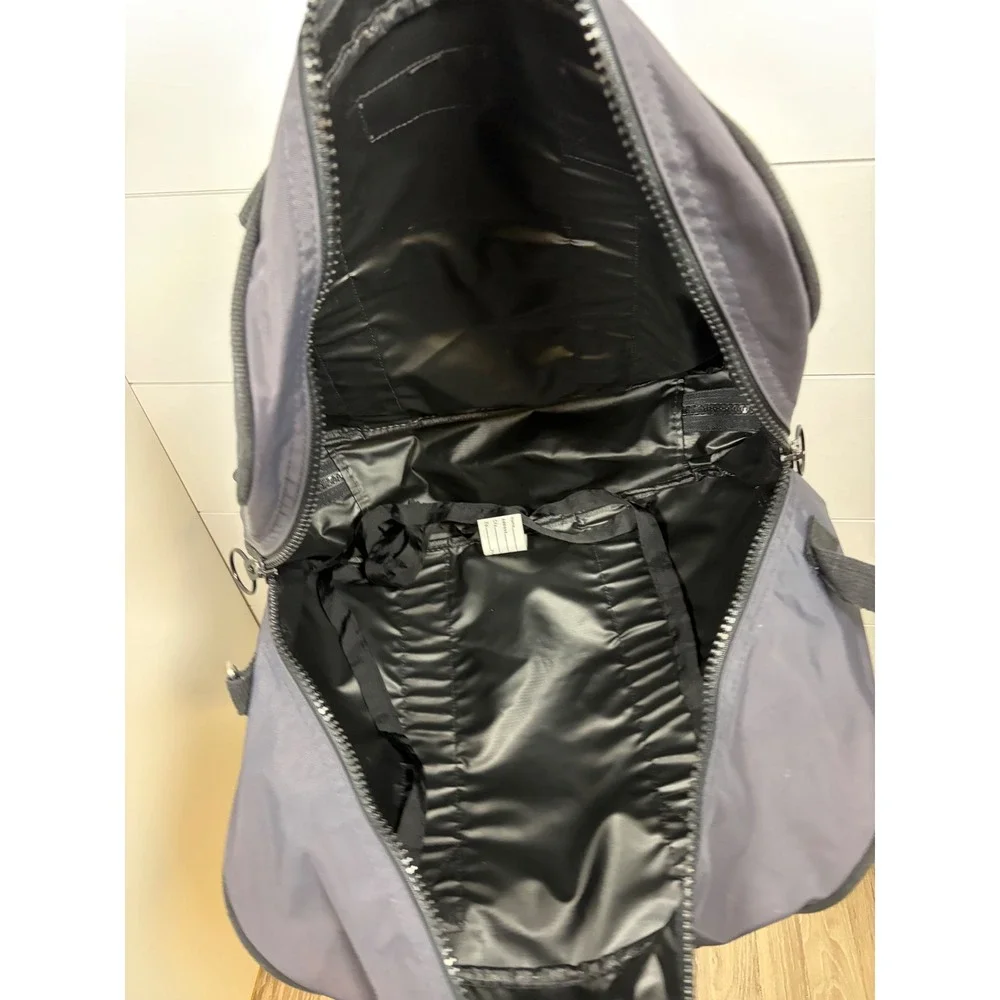 Vintage 90s Lands End Lighthouse Gray Nylon Bag Double Handle Work Travel READ